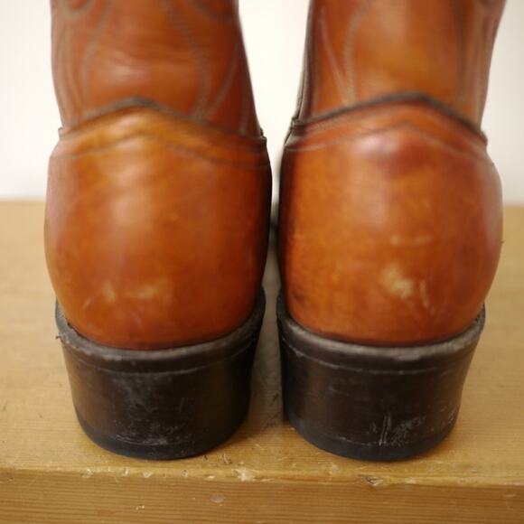 Vintage ACME Reddish Brown Leather Pull-Up Western Cowboy Boots 9.5D 43 USA main image 4